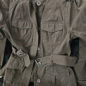 ONE STAR Olive Green Utility Jacket with Belt NEW No Tags